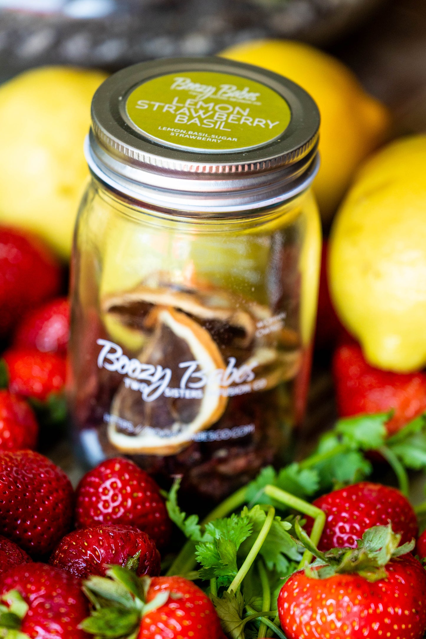 Lemon, Strawberry, Basil