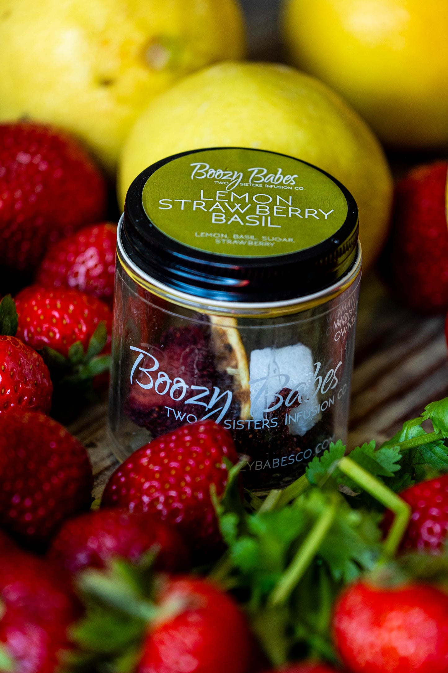 Lemon, Strawberry, Basil