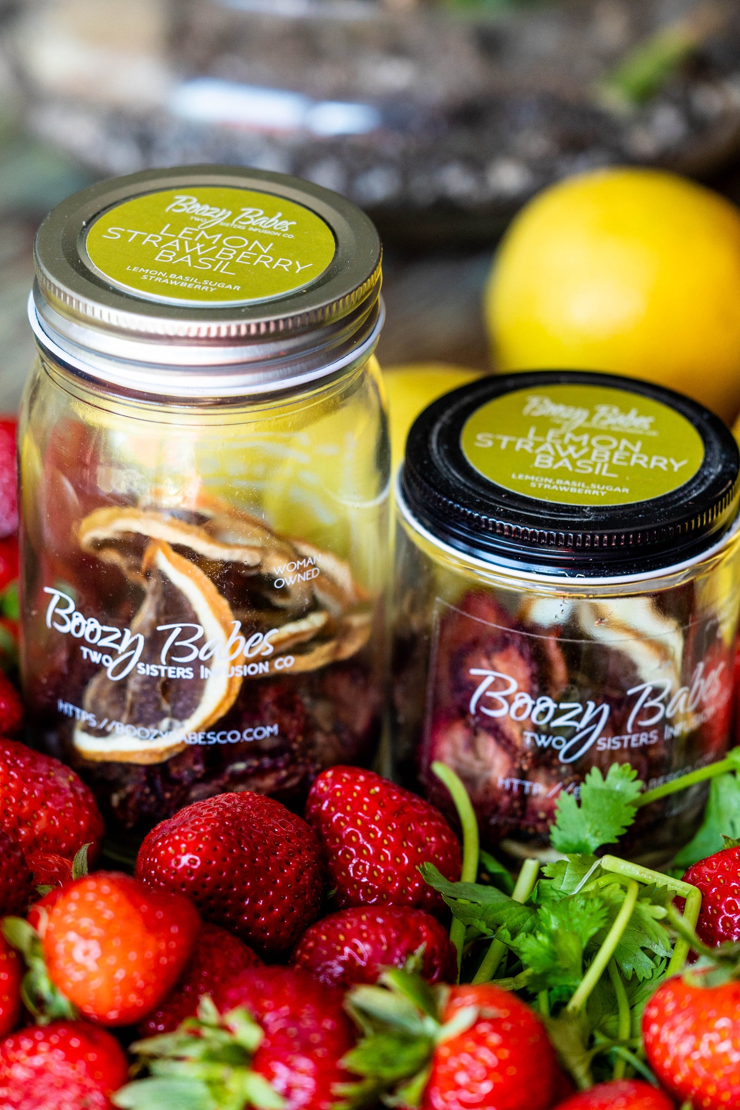 Lemon, Strawberry, Basil