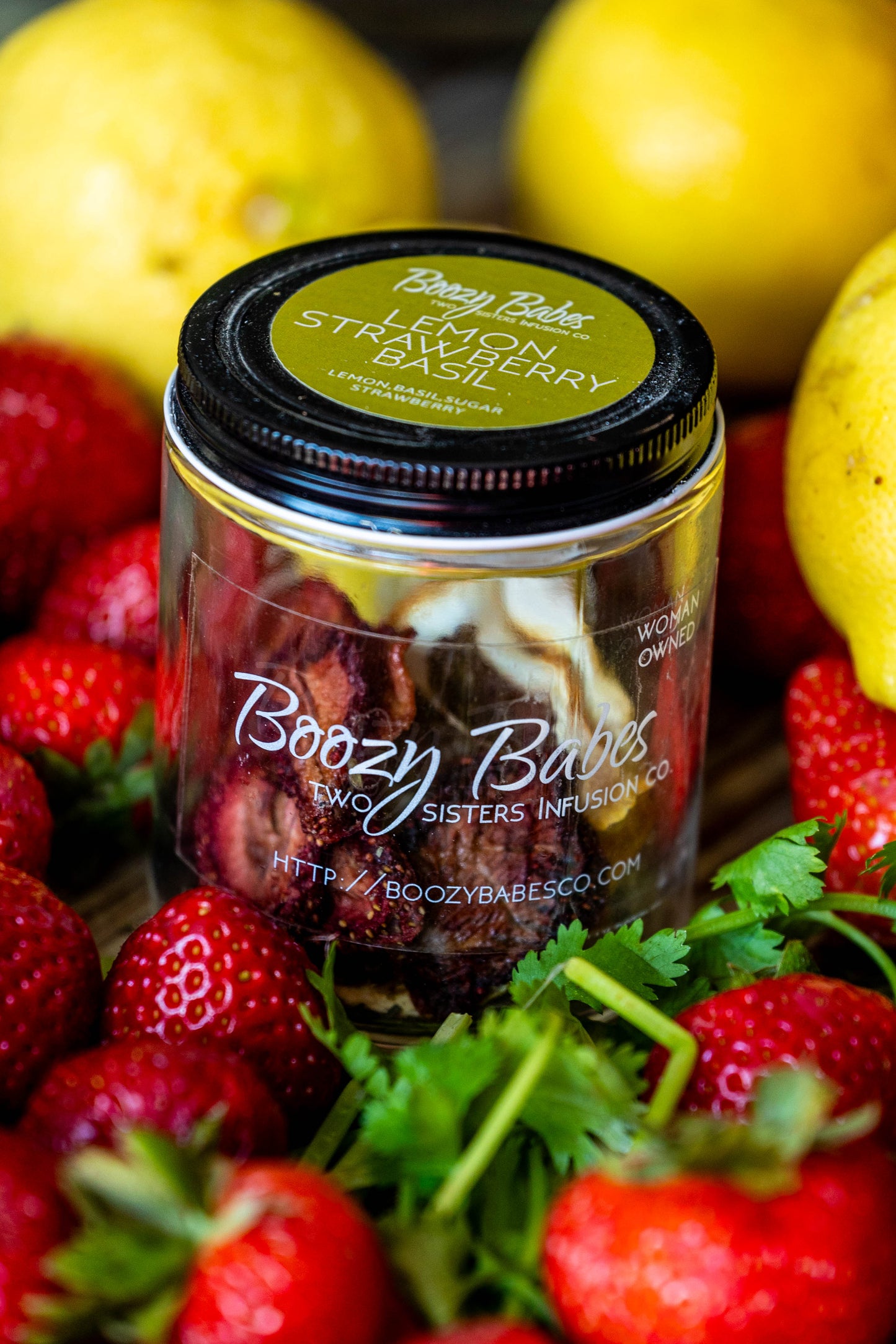 Lemon, Strawberry, Basil