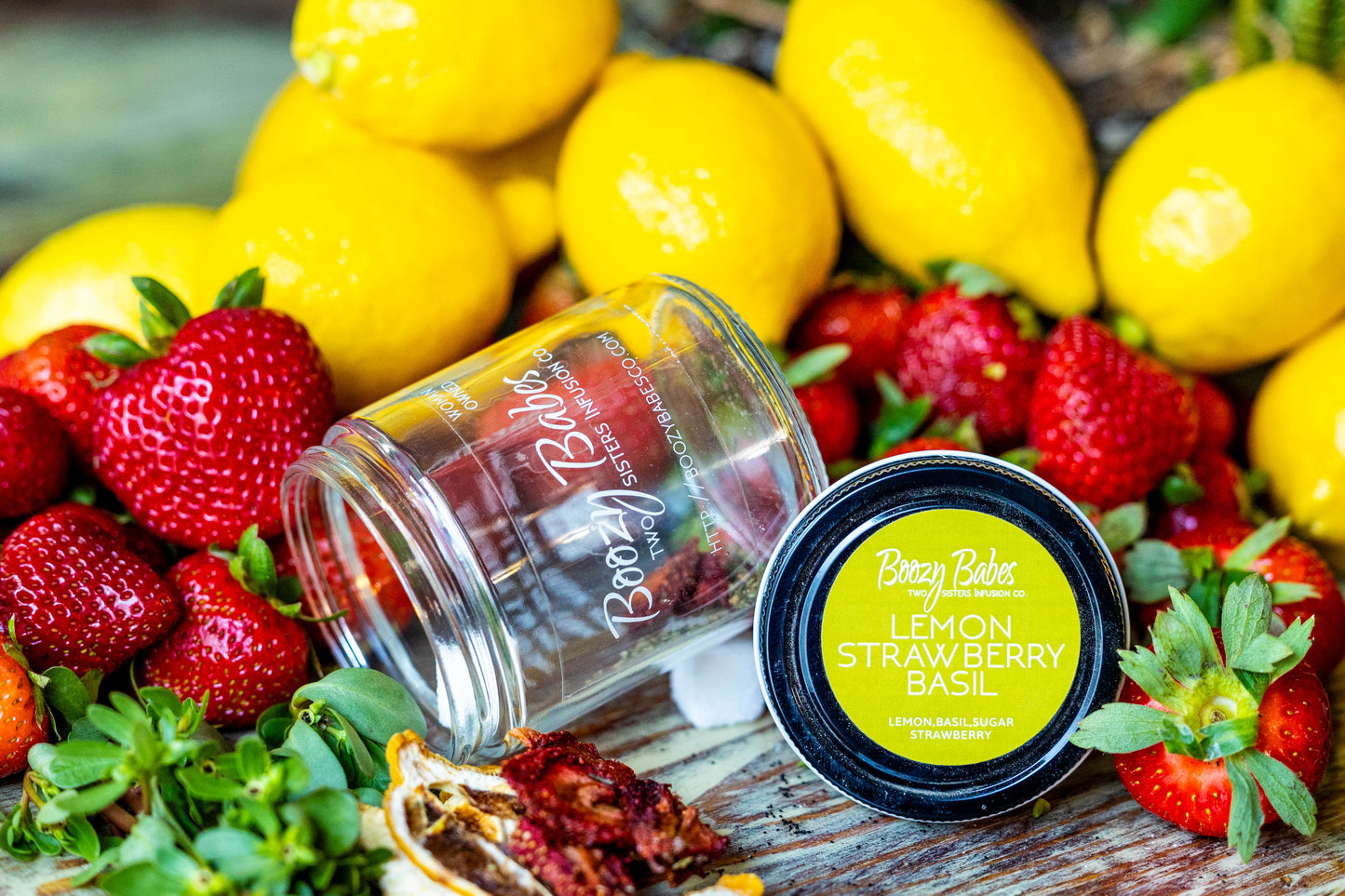 Lemon, Strawberry, Basil