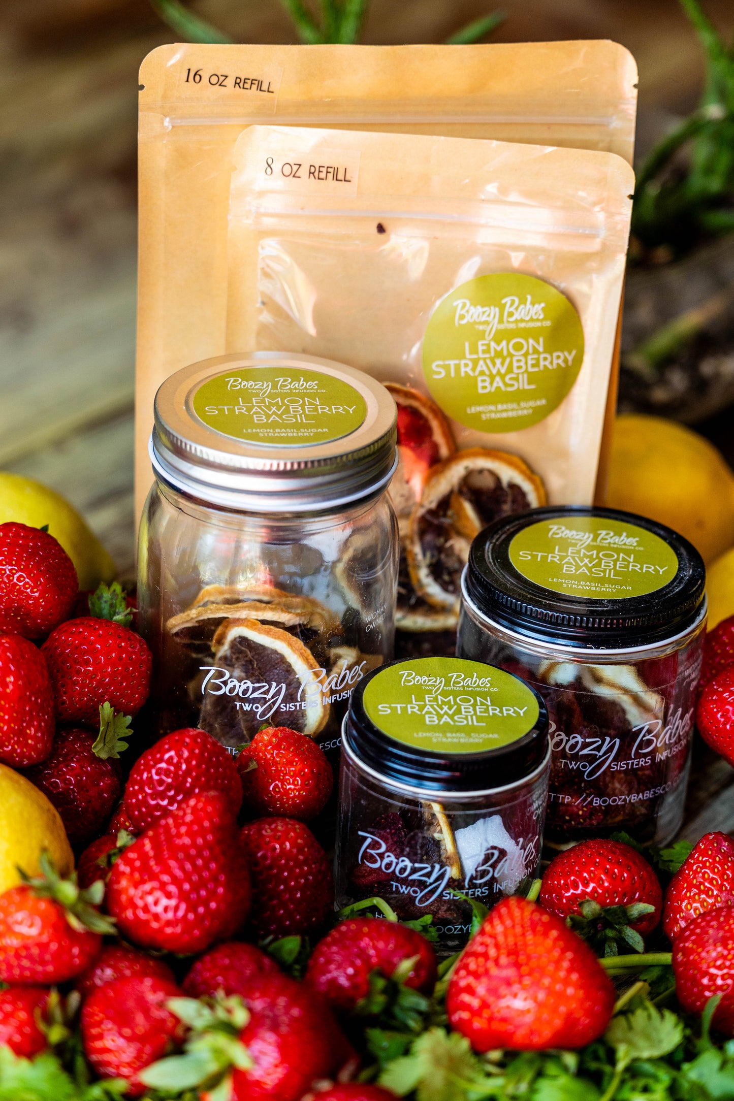 Lemon, Strawberry, Basil