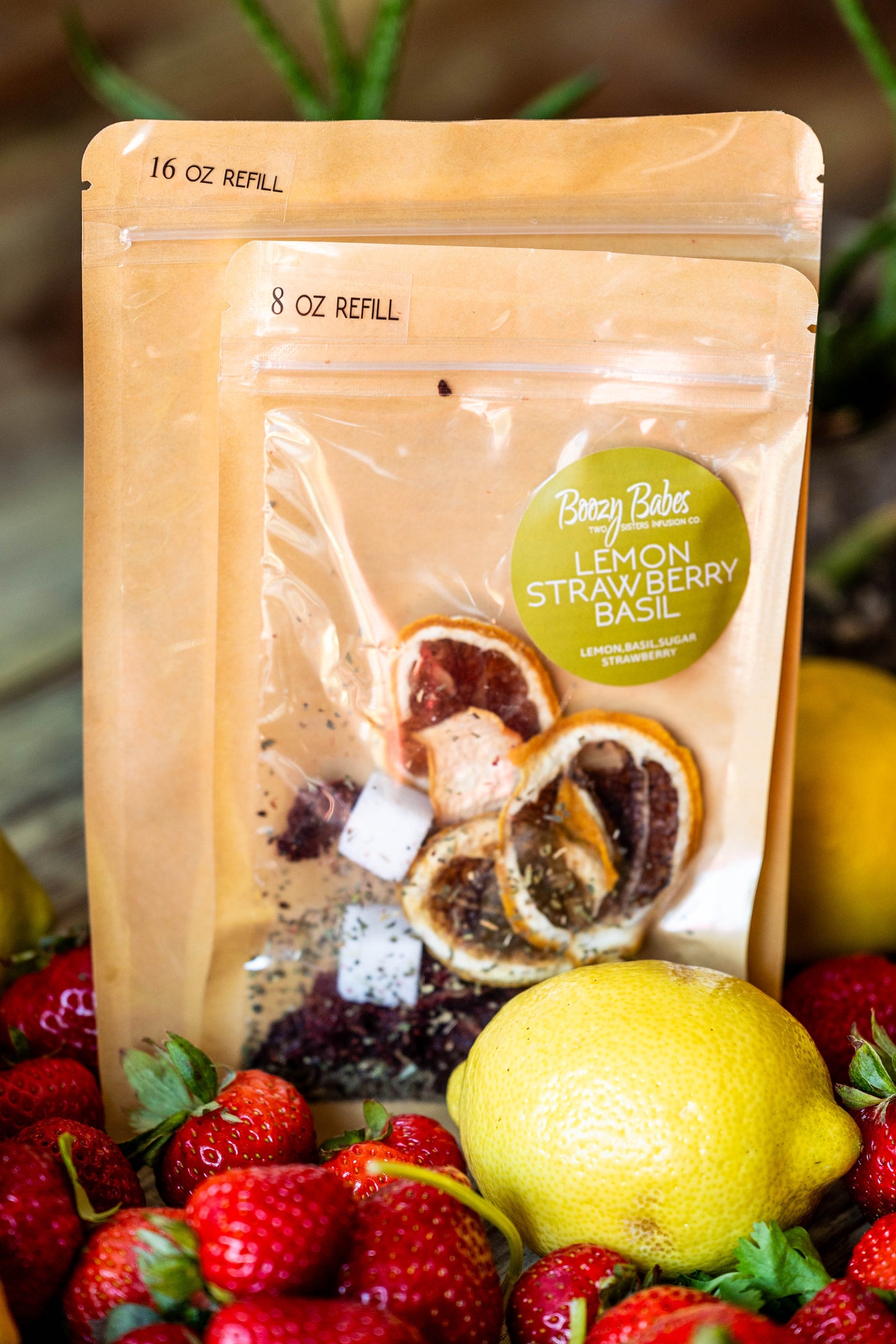 Lemon, Strawberry, Basil